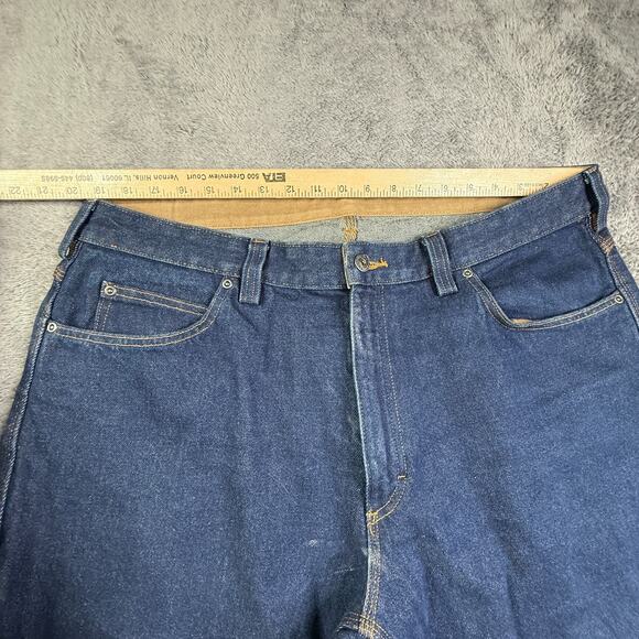 Duluth Trading Ballroom Jeans Relaxed Mens 40x30 Heavy Denim Dark Wash Gussetted - Picture 5 of 9